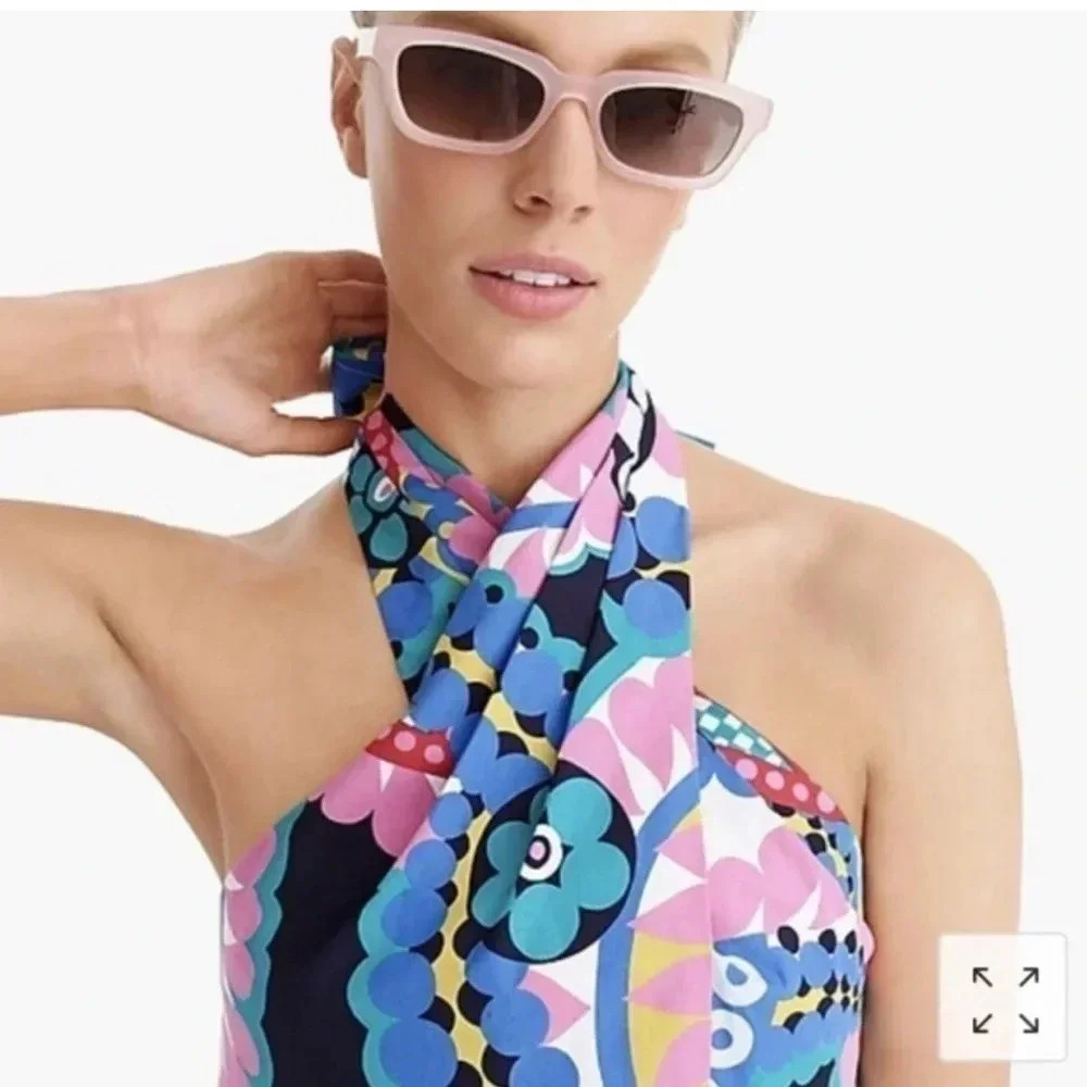 J. Crew Peplum Halter Top In Ratti® Kaleidoscope Floral Size XS
NWT MSRP $110